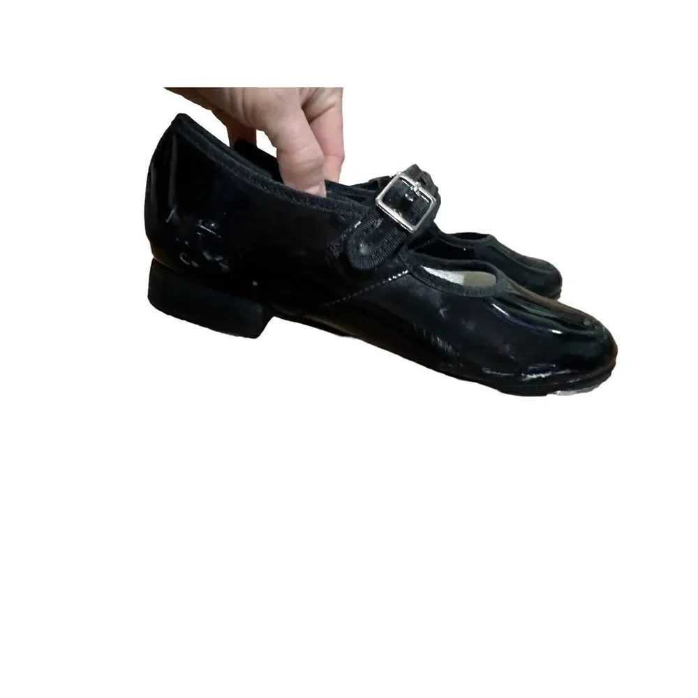 Capezio‎ girls black tap shoes sz 2M